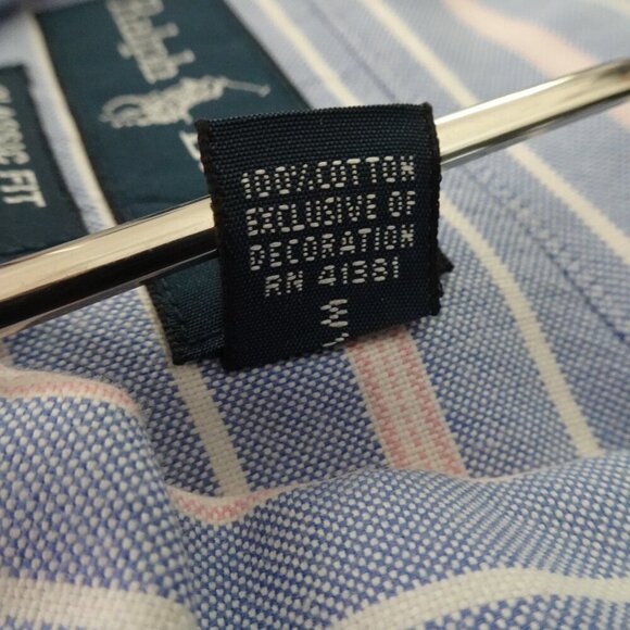 Ralph Lauren Classic Fit Striped Button Down Shirt Men's Size XL Short Sleeve - Picture 6 of 6